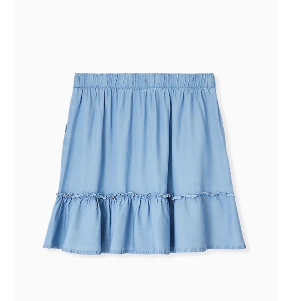 Torrid Chambray Ruffle Mini Skirt - Picture 3 of 3